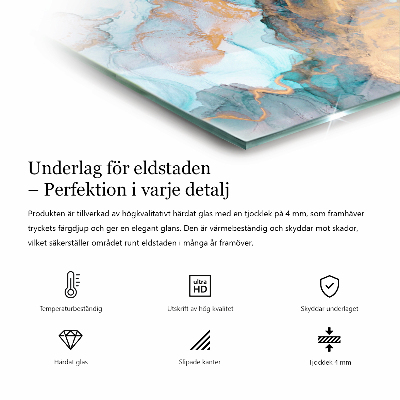 Glasplatte für Kamin rechteckig Abstraktes geometrisches Muster