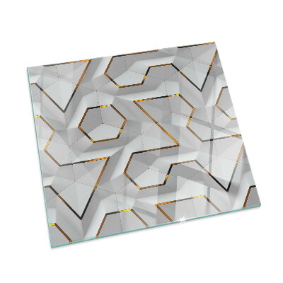 Glasplatte für Öfen rechteckig Geometrisches 3D-Muster