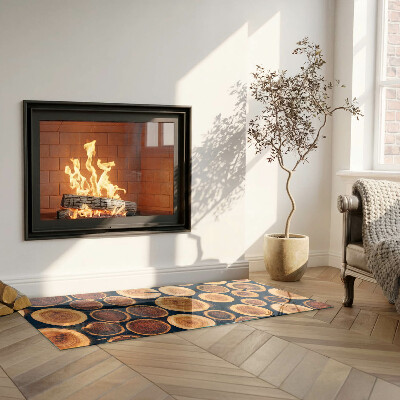 Glasplatte für Kamin rechteckig Kiste mit Schnittholz