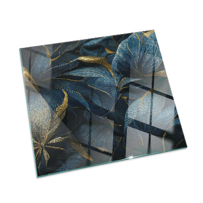 Glasplatte für Kamin rechteckig Elegante Blätter in Textur