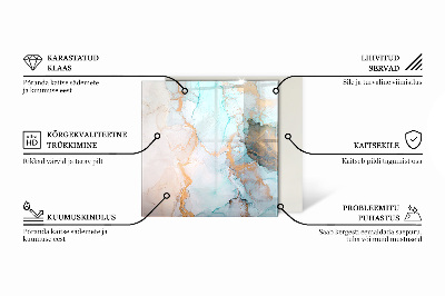 Glasplatte für Kamin rechteckig Elegante Blätter in Textur