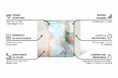 Glasplatte für Kamin rechteckig Elegante Blätter in Textur