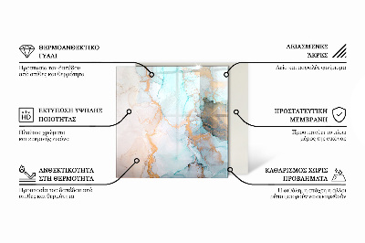 Glasplatte für Kamin rechteckig Elegante Blätter in Textur