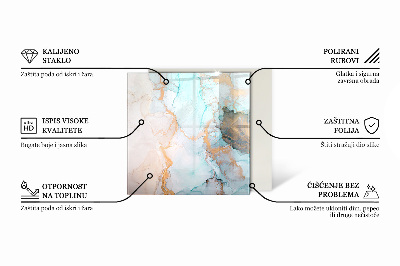 Glasplatte für Kamin rechteckig Elegante Blätter in Textur
