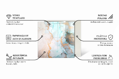 Glasplatte für Kamin rechteckig Elegante Blätter in Textur