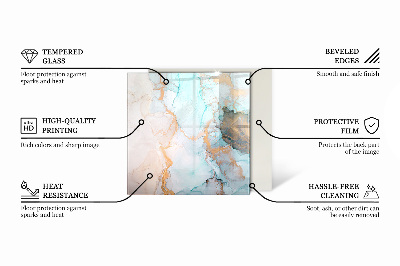 Glasplatte für Kamin rechteckig Elegante Blätter in Textur