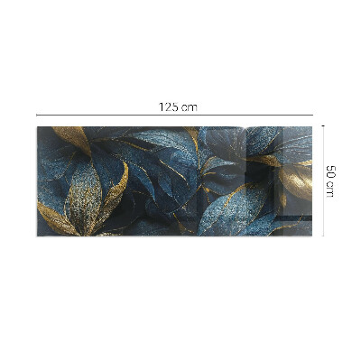 Glasplatte für Kamin rechteckig Elegante Blätter in Textur