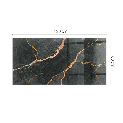 Glasplatte für Kamin rechteckig Edler Marmor mit Adern