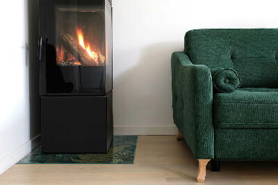 Glasplatte für Kamin rechteckig Pflanzenmotive mit Schmetterlingen
