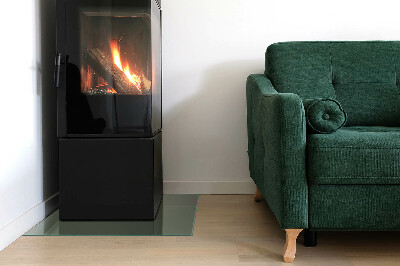 Glasplatte für Kamin rechteckig Farbe Oliv