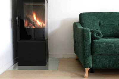Glasplatte für Kamin rechteckig Farbe Graugrün