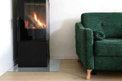 Glasplatte für Kamin rechteckig Farbe: Grau
