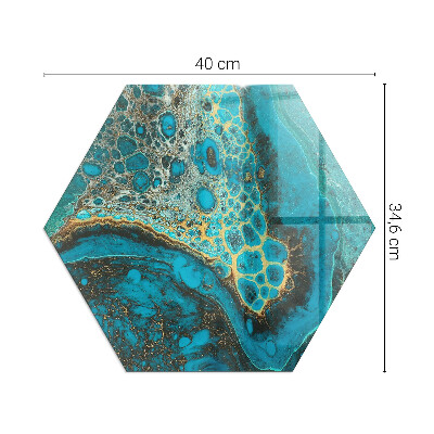 Glas unter Kamin sechseckig Organisches Muster in abstrakter Form