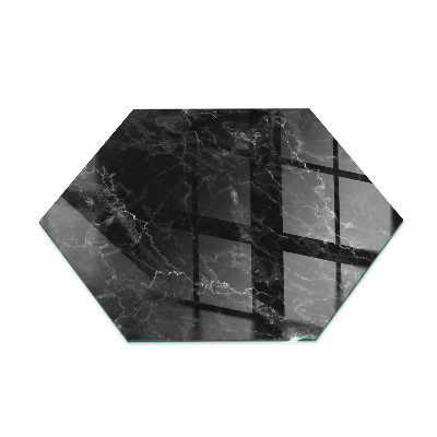 Vorlegeplatte für Kaminöfen sechseckig Stilvolles Marmormotiv