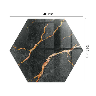 Vorlegeplatte für Kaminöfen sechseckig Marmoroptik mit feiner Maserung