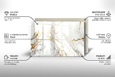 Grabkerzen Unterlage Heller Marmor mit Gold