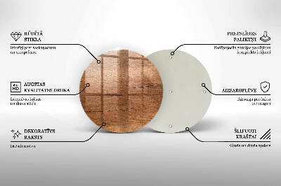 Grabkerzen Unterlage rund Holz-Textur