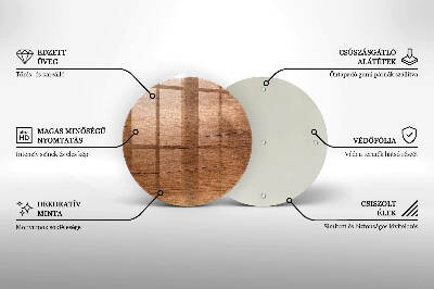 Grabkerzen Unterlage rund Holz-Textur