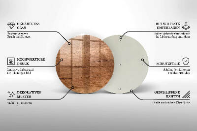 Grabkerzen Unterlage rund Holz-Textur