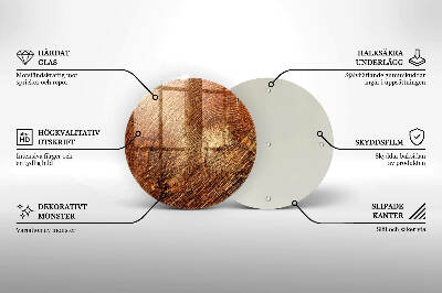 Grabkerzen Unterlage rund Holzmaserung