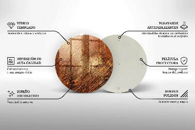 Grabkerzen Unterlage rund Holzmaserung