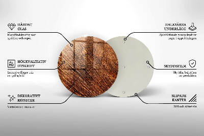 Unterlage für Kerzen rund Holz-Textur