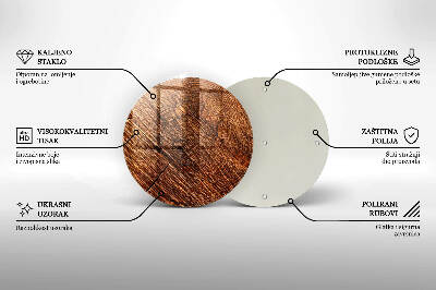 Unterlage für Kerzen rund Holz-Textur