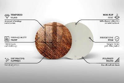 Unterlage für Kerzen rund Holz-Textur