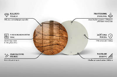 Grabkerzen Unterlage rund Holzplanken-Textur