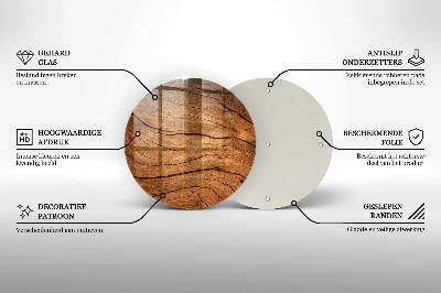 Grabkerzen Unterlage rund Holzplanken-Textur