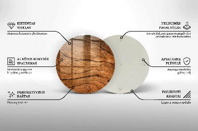 Grabkerzen Unterlage rund Holzplanken-Textur