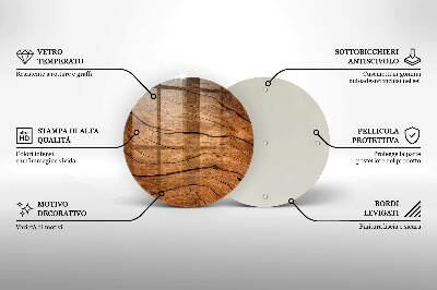 Grabkerzen Unterlage rund Holzplanken-Textur