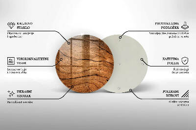 Grabkerzen Unterlage rund Holzplanken-Textur