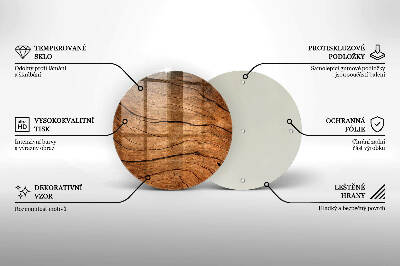 Grabkerzen Unterlage rund Holzplanken-Textur