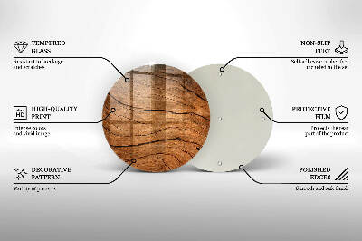 Grabkerzen Unterlage rund Holzplanken-Textur