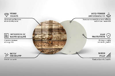 Grabkerzen Unterlage rund Holztextur Bretter