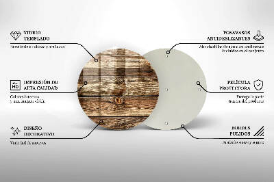 Grabkerzen Unterlage rund Holztextur Bretter