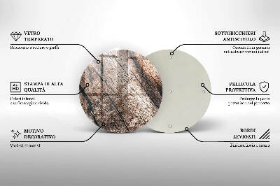 Unterlage für Kerzen rund Holz Textur