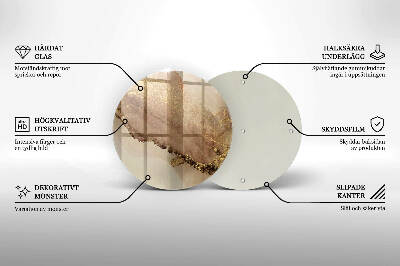 Grabkerzen Unterlage rund Abstraktes Gold