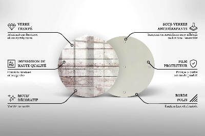 Grabkerzen Unterlage rund Alte Holzdielen