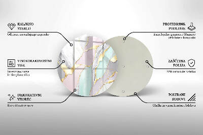 Grabkerzen Unterlage rund Pastellfarbener Marmor