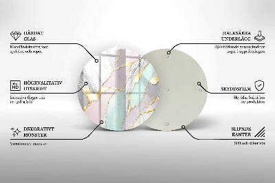 Grabkerzen Unterlage rund Pastellfarbener Marmor