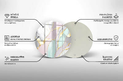 Grabkerzen Unterlage rund Pastellfarbener Marmor