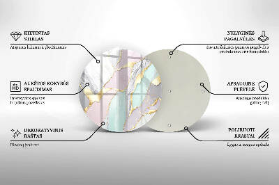 Grabkerzen Unterlage rund Pastellfarbener Marmor