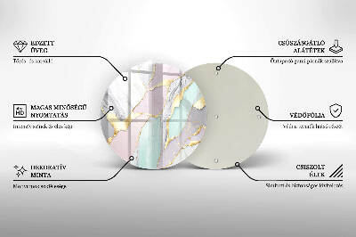 Grabkerzen Unterlage rund Pastellfarbener Marmor