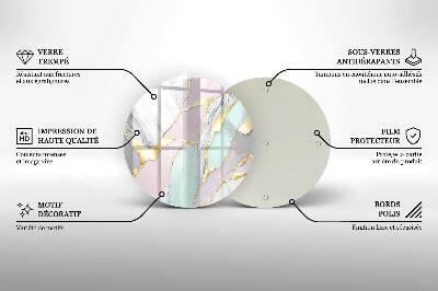 Grabkerzen Unterlage rund Pastellfarbener Marmor