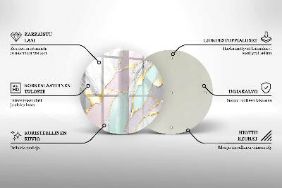 Grabkerzen Unterlage rund Pastellfarbener Marmor