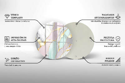 Grabkerzen Unterlage rund Pastellfarbener Marmor