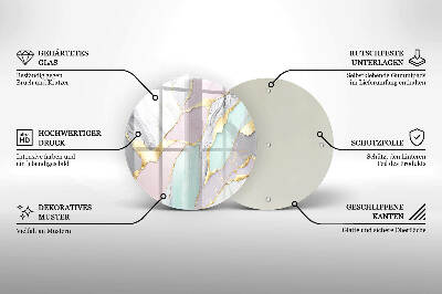 Grabkerzen Unterlage rund Pastellfarbener Marmor