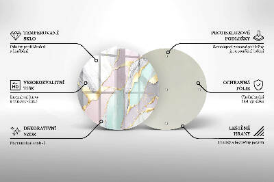 Grabkerzen Unterlage rund Pastellfarbener Marmor